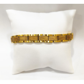 Bracelet Bois issu de fût de Wiskey Plaqué Or - Taille réglable ( Outils et maillons supplémentaires fournis)