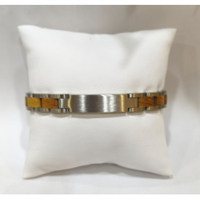 Bracelet Bois issu de fût de Wiskey Acier - Taille réglable ( Outils et maillons supplémentaires fournis)