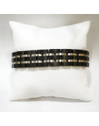 Bracelet Homme Bois issu de fût de Whisky Acier - Taille réglable ( Outils et maillons supplémentaires fournis)