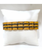 Bracelet Homme Bois issu de fût de Whisky Acier - Taille réglable ( Outils et maillons supplémentaires fournis)