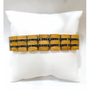 Bracelet Homme Bois issu de fût de Whisky Acier - Taille réglable ( Outils et maillons supplémentaires fournis)