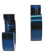 Boucles Mini Créoles Acier Bleu 10mm