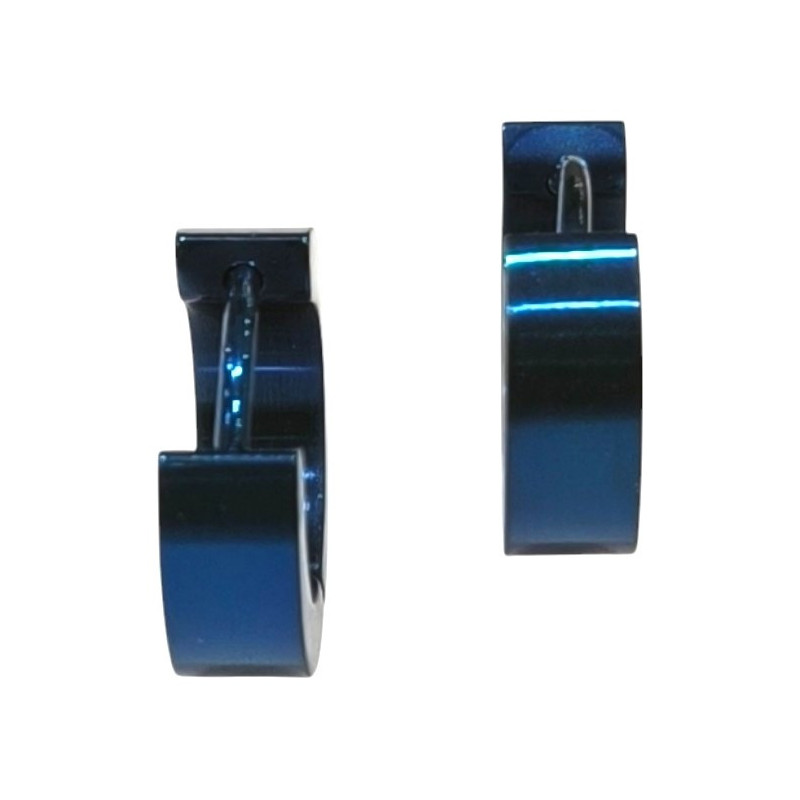 Boucles Mini Créoles Acier Bleu 10mm