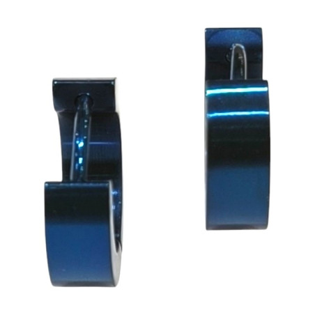 Boucles Mini Créoles Acier Bleu 10mm