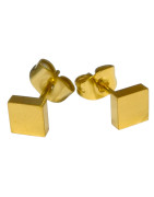Boucles Acier Plaqué Or Carrées 5x5mm