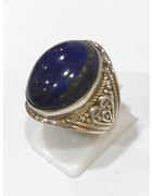Bague Lapis-lazuli Argent 925 Cabochon Taille 55 Modèle Homme