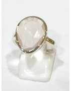 Bague Quartz Rose Argent 925 Taille 54