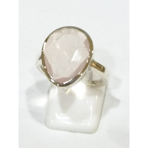 Bague Quartz Rose Argent 925 Taille 54