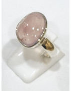Bague Quartz Rose Argent 925 Taille 54