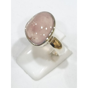 Bague Quartz Rose Argent 925 Taille 54