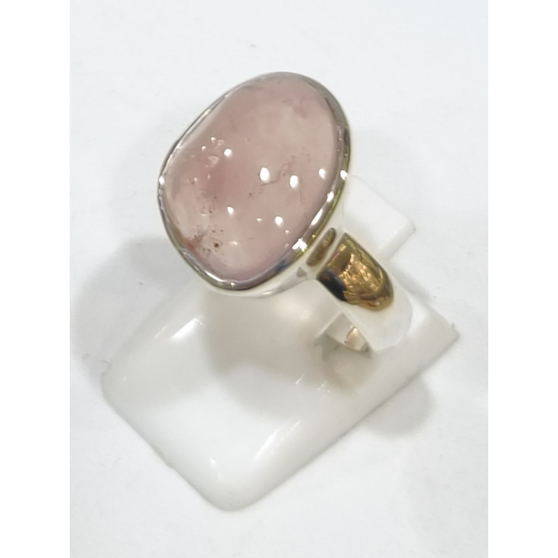 Bague Quartz Rose Argent 925 Taille 54