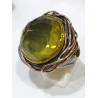 Bague Quartz Vert Argent 925 Cuivre et Laiton Taille 54