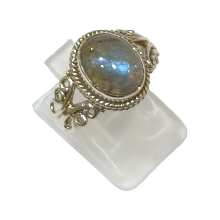 Bague Labradorite Argent 925 Cabochon Taille 58