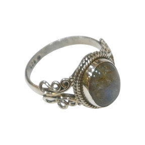Bague Labradorite Argent 925 Cabochon Taille 58