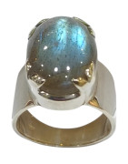 Bague Labradorite Argent 925 Cabochon Taille 56