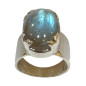 Bague Labradorite Argent 925 Cabochon Taille 56