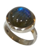 Bague Labradorite Argent 925 Cabochon Taille 59