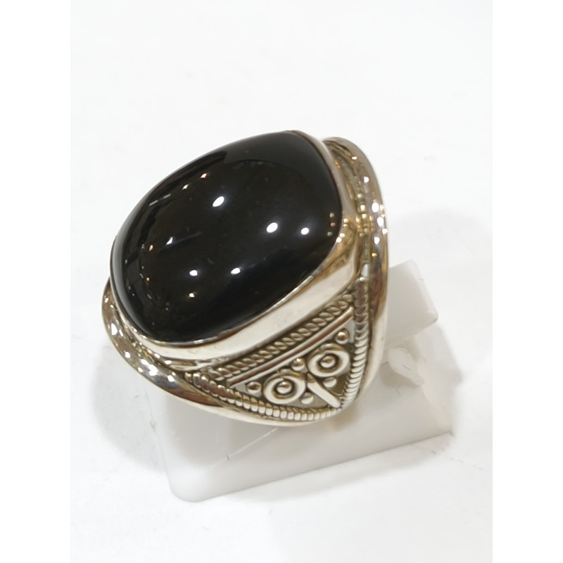 Bague Obsidienne Argent 925 Taille 57