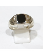 Bague Onyx Argent 925 Taille 69 Modèle Homme Type Chevalière