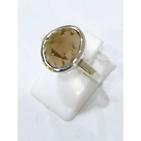 Bague Quartz Fumé Argent 925 Taille 52