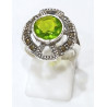 Bague Péridot et Marcassite Argent 925 Taille 55