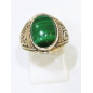 Bague Malachite Argent 925 Cabochon Taille 59 Modèle Homme