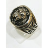 Bague Tête de Lion et Croix de Fer Argent 925 Taille 60 Modèle Homme