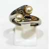 Bague Perle d'Eau Douce Acier Inox Taille réglable 47 à 52