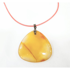 Pendentif Cornaline avec Cordon Rouge