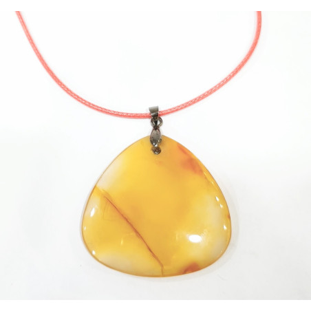 Pendentif Cornaline avec Cordon Rouge