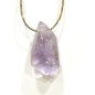 Pendentif Améthyste Brute avec Chaîne Acier Inox 52 + 5 cm