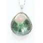 Pendentif Quartz Chlorite avec Chaîne Acier Inox 44 cm