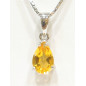 Pendentif Citrine Facettée avec Chaîne 42 cm Argent 925