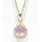 Pendentif Quartz Rose Facetté avec Chaîne 44 cm Argent 925