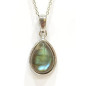 Pendentif Labradorite Goutte avec Chaîne 44 cm Argent 925