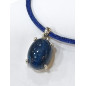 Pendentif Apatite Œil de Chat avec Cordon Bleu Réglable