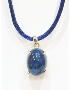 Pendentif Apatite Œil de Chat avec Cordon Bleu Réglable