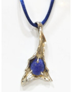 Pendentif Lapis-Lazuli Argent 925 avec Cordon Bleu Réglable