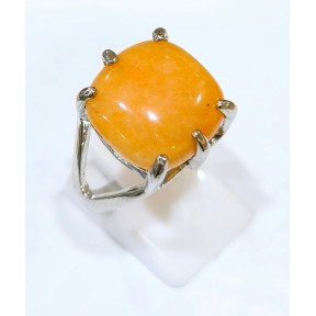 Bague Aventurine Orange Acier Inox Taille 58