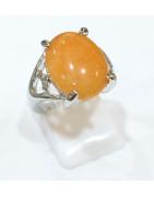 Bague Aventurine Orange Acier Inox Taille 54