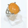 Bague Aventurine Orange Acier Inox Taille 54