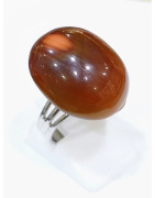 Bague Cornaline Acier Taille Réglable