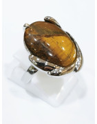 Bague Œil de Tigre Acier Taille 60