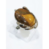Bague Œil de Tigre Acier Taille 60