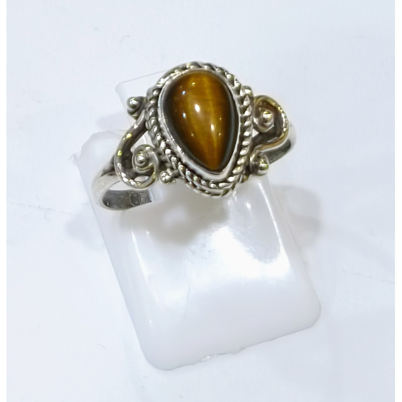 Bague Œil de Tigre Argent 925 Taille 53