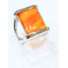 Bague Agate de Feu Acier Taille 50