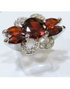 Bague Zirconium Fleur Acier Taille 55