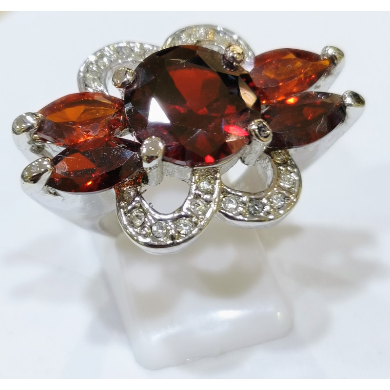 Bague Zirconium Fleur Acier Taille 55