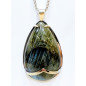 Pendentif Labradorite Argent 925 et Chaîne Acier 60cm