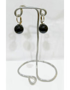 Boucles Onyx Boules Argent 925